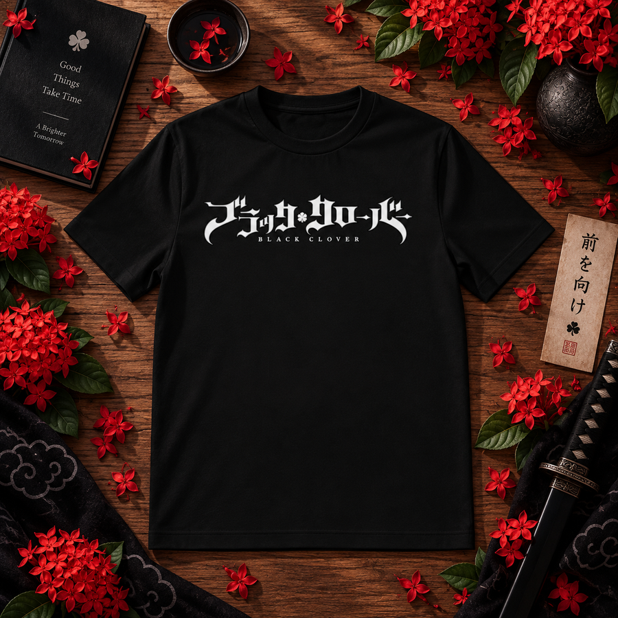 Black Clover Gothic Logo Graphic T-Shirt