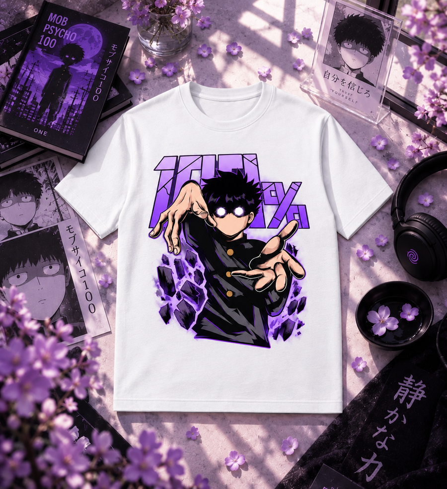 Mob Psycho 100 Purple Graphic T-Shirt