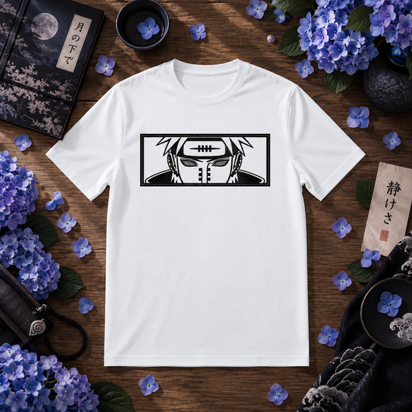 Pain Half-Face Monochrome Graphic T-Shirt