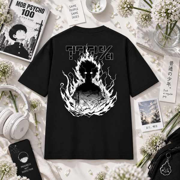 Mob Psycho 100 Floral Flat Oversized