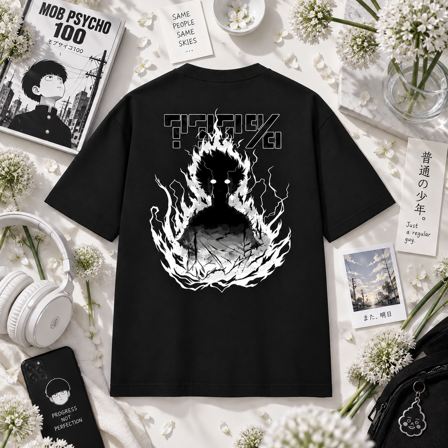 Mob Psycho 100 Floral Flat Oversized