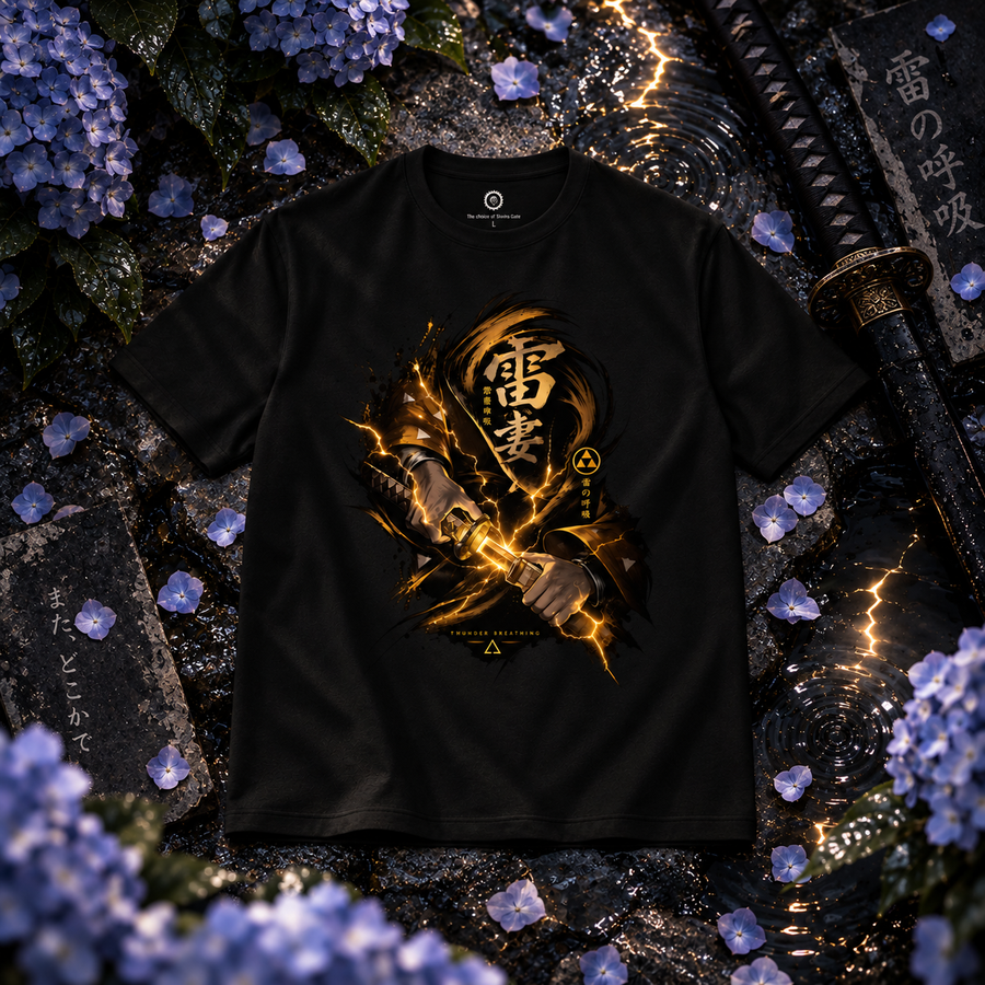 Zenitsu Thunder Breathing Sword Pull Graphic T-Shirt
